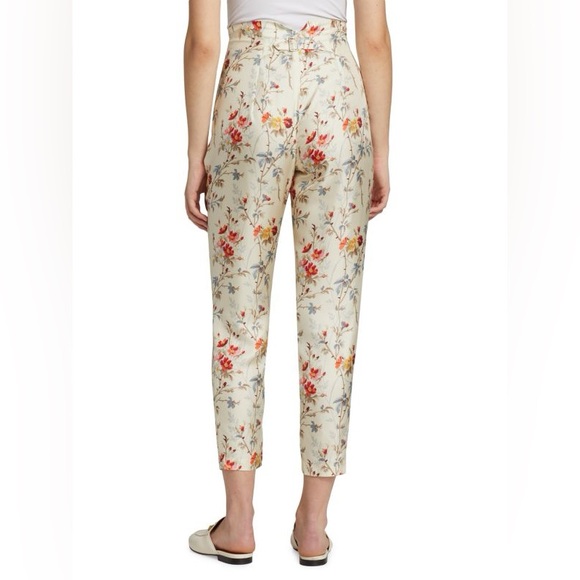 Black Iris Bonbon Silk Floral Pants size 2 - Picture 4 of 12